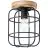 Brilliant Gwen Plafondlamp Metaal Hout Zwart | 200mm - Geschikt voor 1x E27