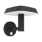 Eglo Wandlamp Dreoli Solar Zwart 8W 970lm - 830 Warm Wit | IP65 - Bewegingssensor